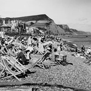 On the Beach at Sidmouth, Devon, August 1936