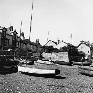 Boats on Shaldon Beach, Devon, August 1937