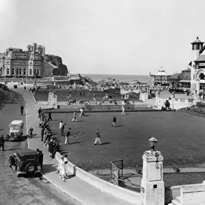 Bowling Green & Pavilion at Ilfracombe, Devon, September 1934