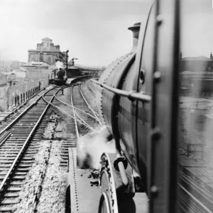 Bristol bound locomotive approaching Reading Station, c1950s