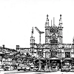 Bristol Temple Meads Sketch by Ken Howard