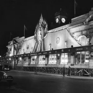 Cardiff Station Decorations for Commonwealth Games, 23rd July 1958