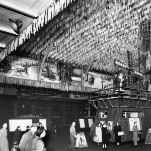 Christmas Decorations at Paddington Station, 1955