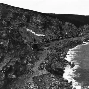 Construction of Fishguard Harbour Station, Pembrokeshire, c1905