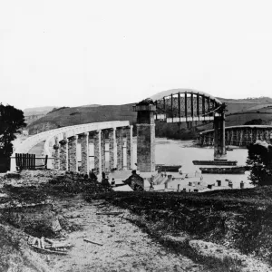 Construction of the Royal Albert Bridge at Saltash, 1858