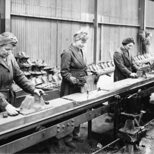 Female employees working in the Permanant Way Department during WW2