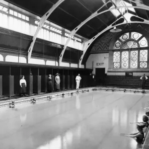 Female swimmers at the GWR Medical Fund Society small swimming baths (Milton Rd), c1900