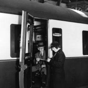 Female Ticket Collector at Paddington Station during WW2