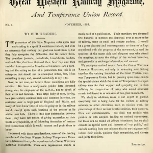 The first issue of the Great Western Magazine and Temperance Union Record, 1888