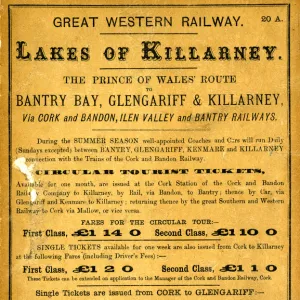 GWR advertising leaflet, 1884