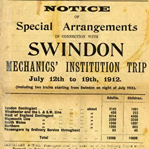 GWR Trip Notice, July 1912