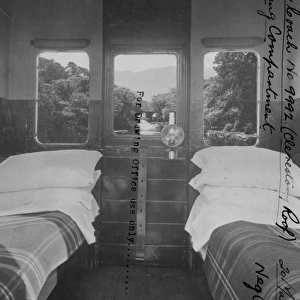 Interior view of Camp Coach No. 9992 showing sleeping compartment, 1934