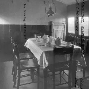 Interior view of Camp Coach No. 9992 showing dining room, 1934 Interior view of Camp Coach No. 9992 showing dining room, 1934