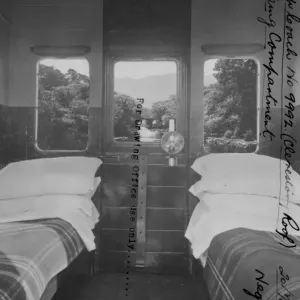 Interior view of Camp Coach No. 9992 showing sleeping compartment, 1934 Interior view of Camp Coach No. 9992 showing sleeping compartment, 1934