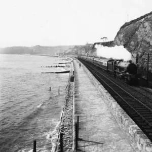 King Class locomotive at Dawlish, 1933