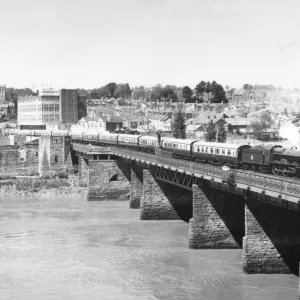 King George V crossing Usk Railway Bridge, Newport, 1977