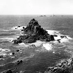 Lands End and Longships Lighthouse, Cornwall, c. 1950