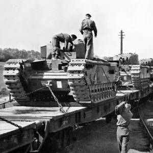 Loading Churchill Tanks at Marlborough High Level Station, 1942