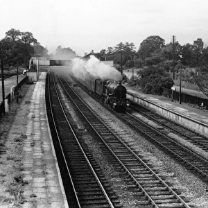 Locomotive No. 5051, Earl Bathurst, passing through Shrivenham Station, September 1958