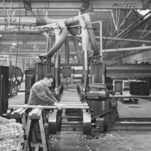 Making tenon joints at the sawmill, 1953