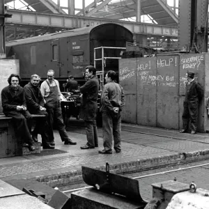 Men in the Engine Repairs shop at Swindon Works in 1985