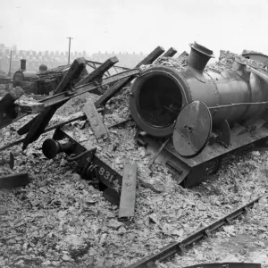 Mogul locomotive No. 8314 with bomb damage in 1941