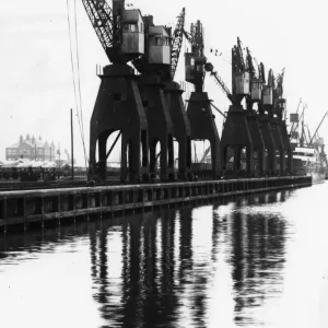 Newport Docks Print 1931 Cranes at the North Dock Newport Docks Print 1931 Cranes at the North Dock