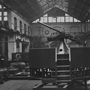 Nordenfelt anti-aircraft gun in V Shop, Swindon Works c. 1915