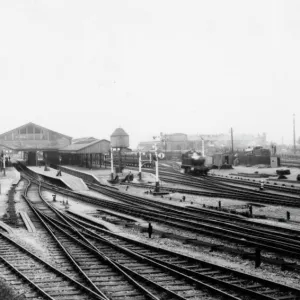 Overall view of Newton Abbot Station, Devon, c. 1920s