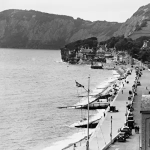 Overview of The Promenade at Sidmouth, Devon, August 1931