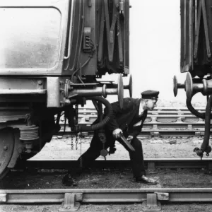 Passenger shunter coupling-up, c. 1930s