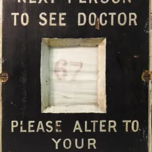 Patient number board from Swindon Medical Fund waiting room Patient number board from Swindon Medical Fund waiting room