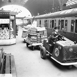 Petrol driven Karrier on Platform 5 at Paddington Station, c. 1935