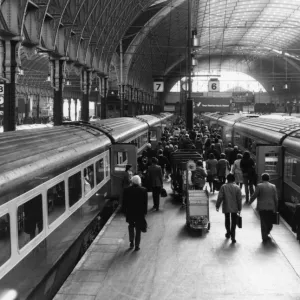 Platform 6 and 7 at Paddington Station, 1979