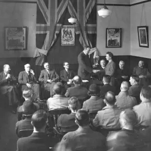 Presentation of a War Savings League Cup to members at Swindon Works, 1944