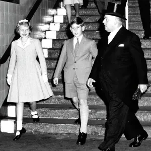 Prince Charles and Princess Anne Arriving at Cardiff, August 1960
