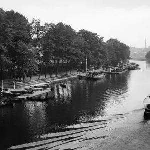 The River Dee at Chester, Cheshire, June 1925 The River Dee at Chester, Cheshire, June 1925