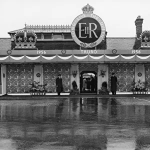 Royal Tour of West Country - Truro Station Decorations, 9th May 1956