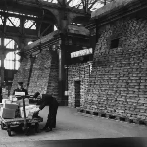 Sandbag protection at Birmingham Snow Hill Station