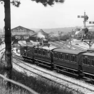 Signal gantry at Newton Abbot Station, Devon, c. 1920