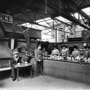 Soldiers and Sailors Buffet at Paddington Station, 1919