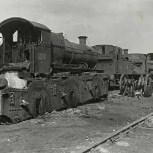 Steam locomotives waiting to be scrapped lined up in the Concentration Yard at Swindon Works in 1952