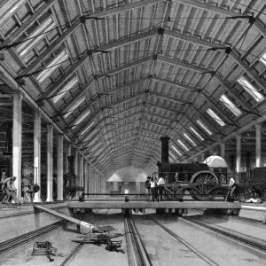 Swindon Engine Shed by J C Bourne, 1846