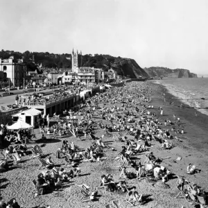 Teignmouth Beach, Devon, August 1950