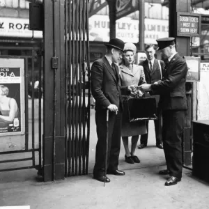 Ticket barrier at Paddington Station, London, c. 1940