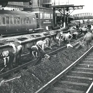 Track Renewal at Paddington Station, 1967