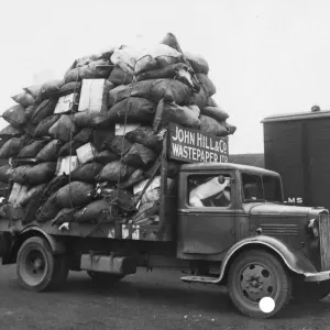 Print of Van loaded with waste paper from Swindon Works, 1941 Print of Van loaded with waste paper from Swindon Works, 1941