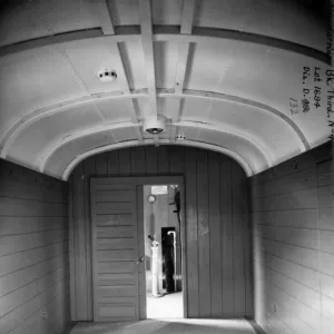 View of brake compartment on non corridor brake third van no. 416, 1948