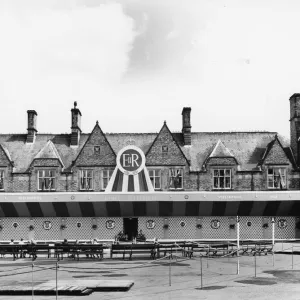 Welshpool Station Decorations for Duke of Edinburghs Visit, 24th July 1958