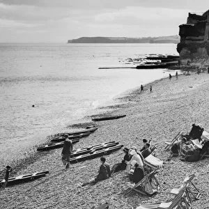 The West End of Sidmouth Beach, Devon, August 1936